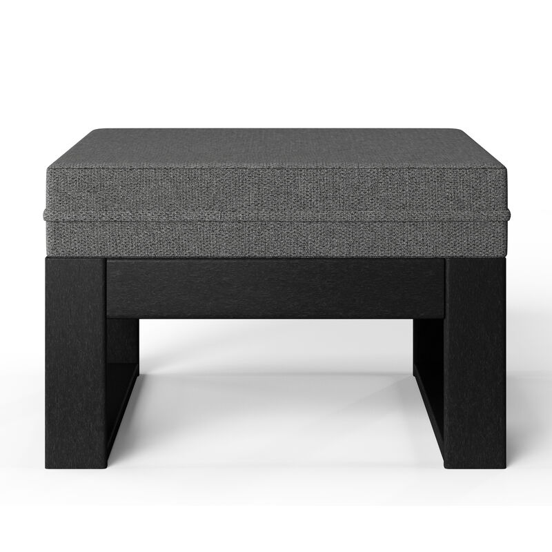 WestinTrends Outdoor HDPE Patio Ottoman with Waterproof Olefin Cushions