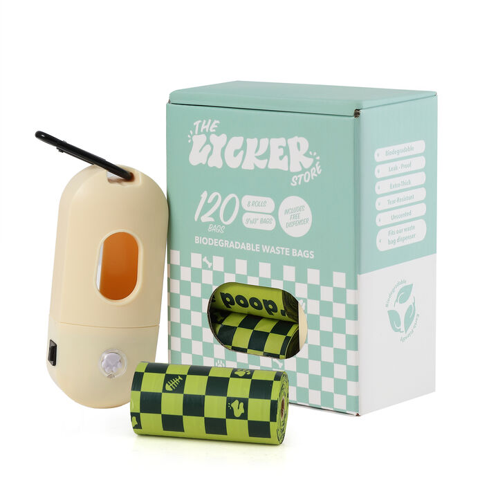 The Licker Store 13 in. x 9 in. Extra Thick Leak Proof Unscented Biodegradable Dog Poop Bags