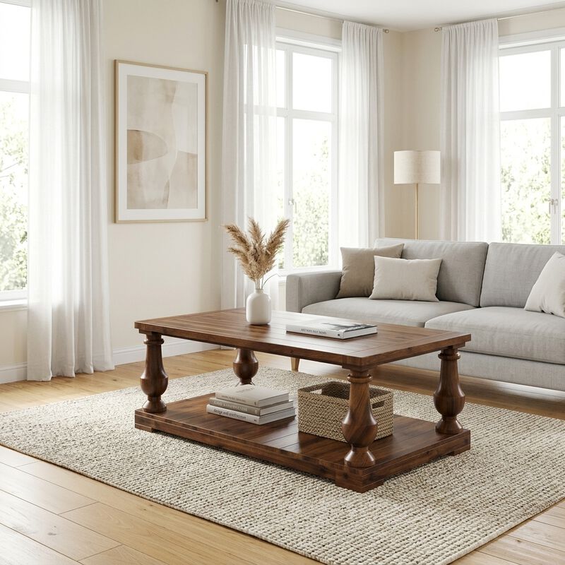 Zebwos Farmhouse Coffee Table image number 6