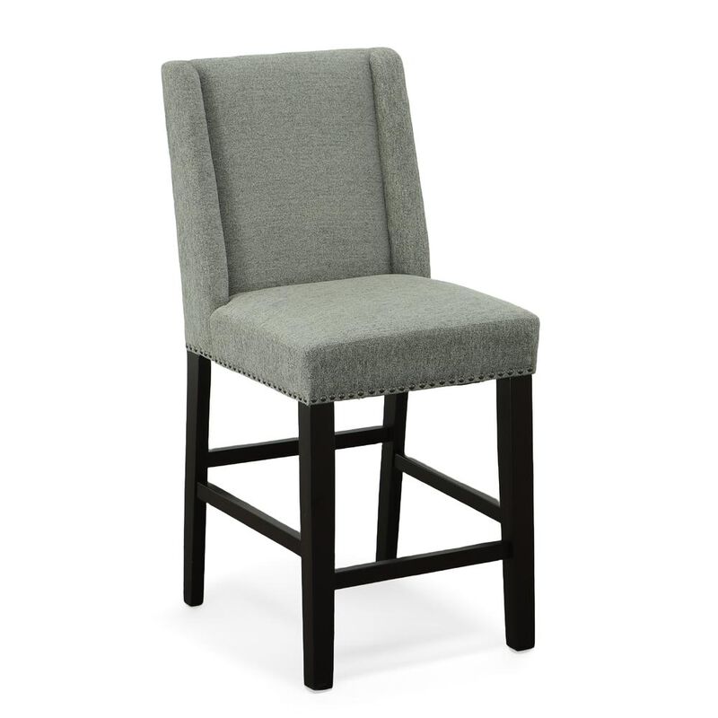 Carolina Living Upholstered 24 Counter Stool - Set of 2 - Espresso - Charcoal Upholstery