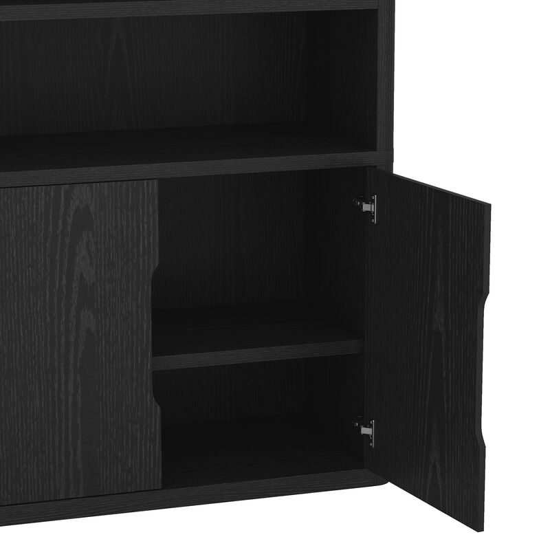 Rivington Black Bookcase Cabinet (Set of 2)