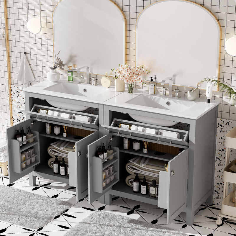 Merax  Modern Double Bathroom Vanity Set