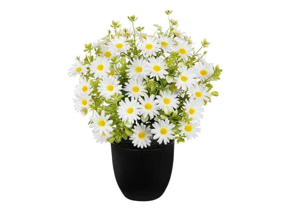 White Artificial Daisy Flowers Garden Porch Decor Pot 12 Inch