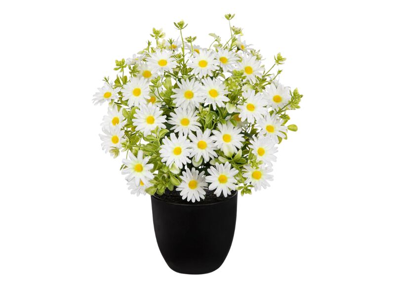 White Artificial Daisy Flowers Garden Porch Decor Pot 12 Inch image number 0