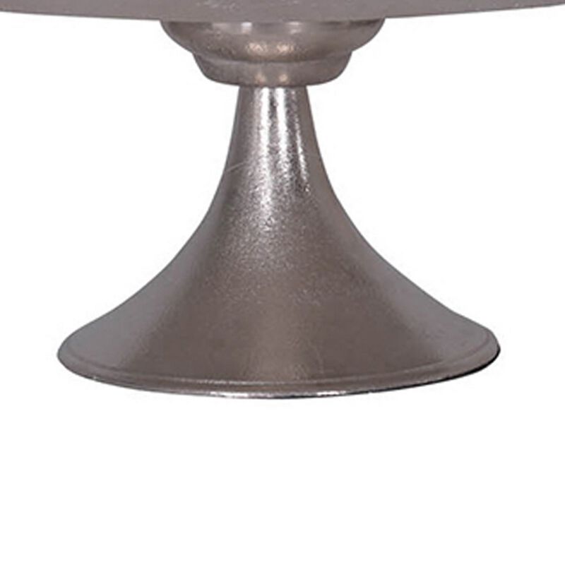 Aluminum Round Footed tray, Silver image number 4