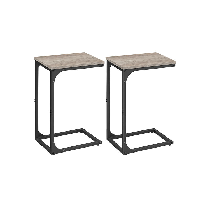 C-Shaped End Table Modern and Space-Saving Design for Easy Access (Set of 2)