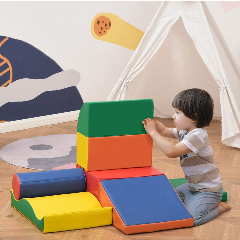 Kids' Play Set: 7-Piece Soft Foam Climb & Crawl Blocks