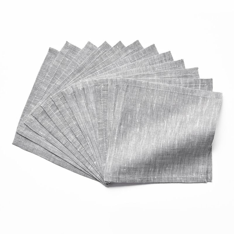Christmas Linen Cocktail Napkins 6 x 6 in Set of 12 - Athena, Solino Home