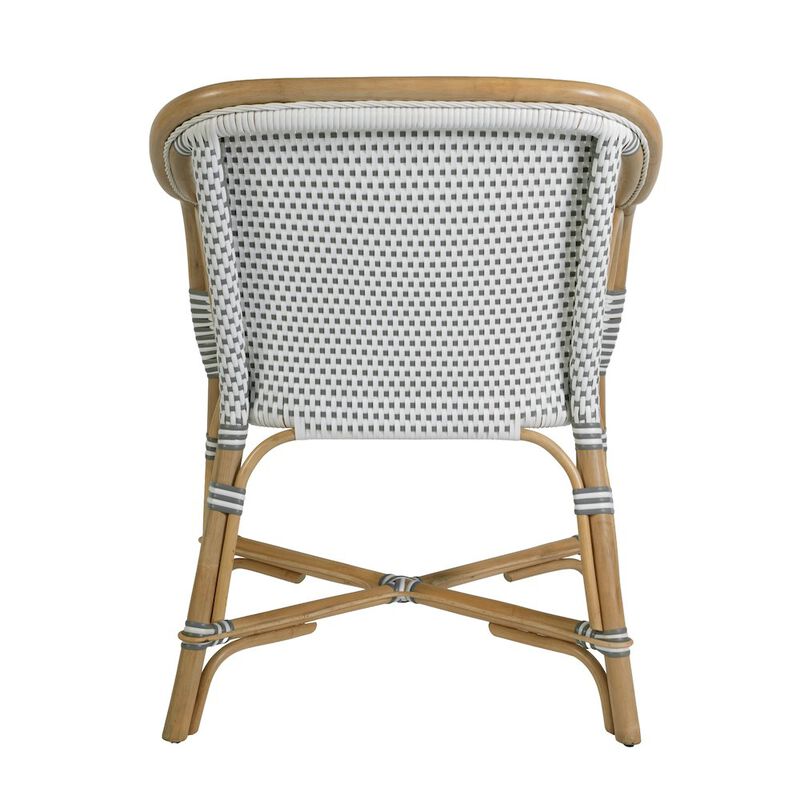 Butler Specialty Portofino 18.75 in. Seat Height Rattan Arm Chair, White and Gray image number 8