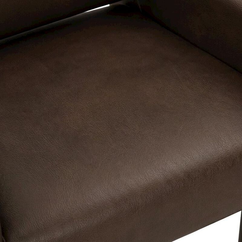 Vegan Leather Upholstered Dining Armchair for Kitchen and Dining Rooms, Espresso image number 5