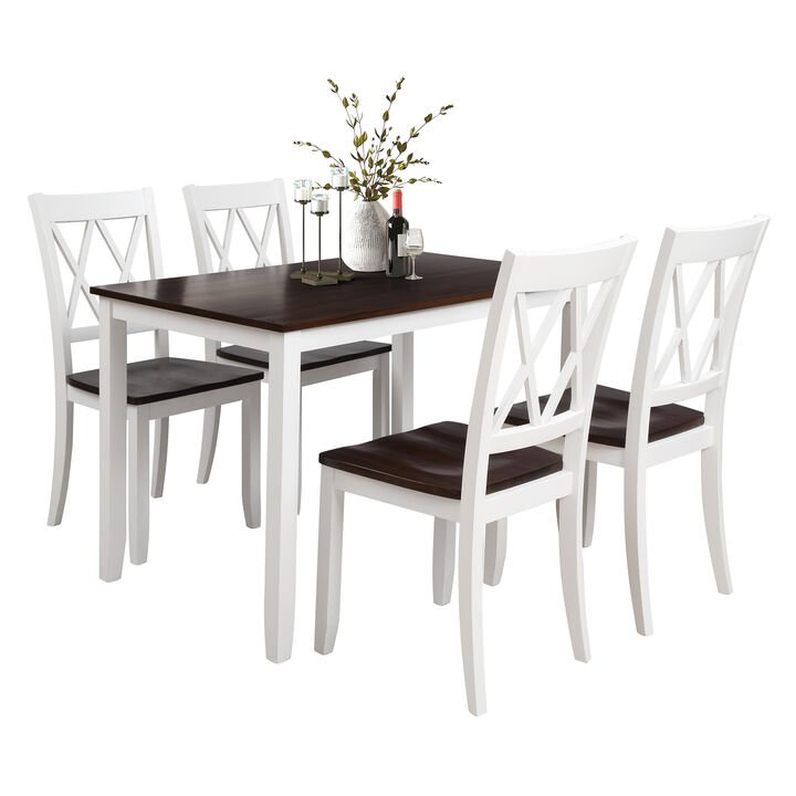 Whisen Elegant Design 5-Piece Dining Set and 4 Dining Chairs