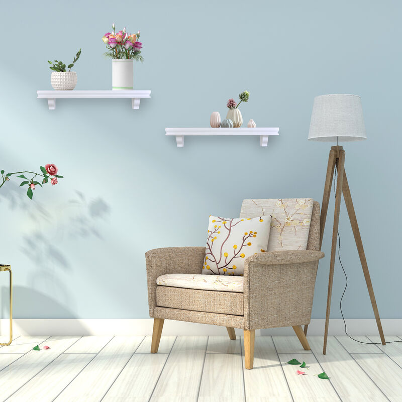 24 in Floating Display Ledge Shelves (Set of 2)