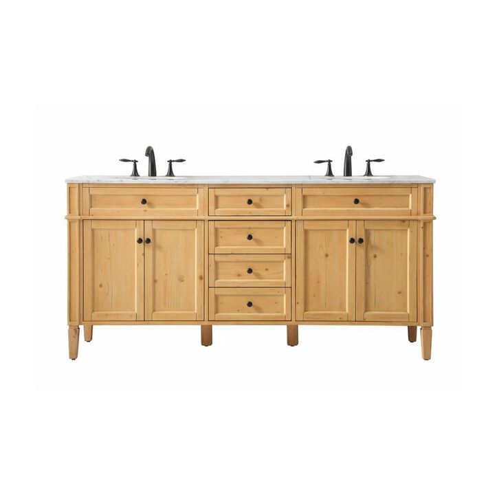 Elegant Kitchen and Bath 72 inch double bathroom vanity in natural wood