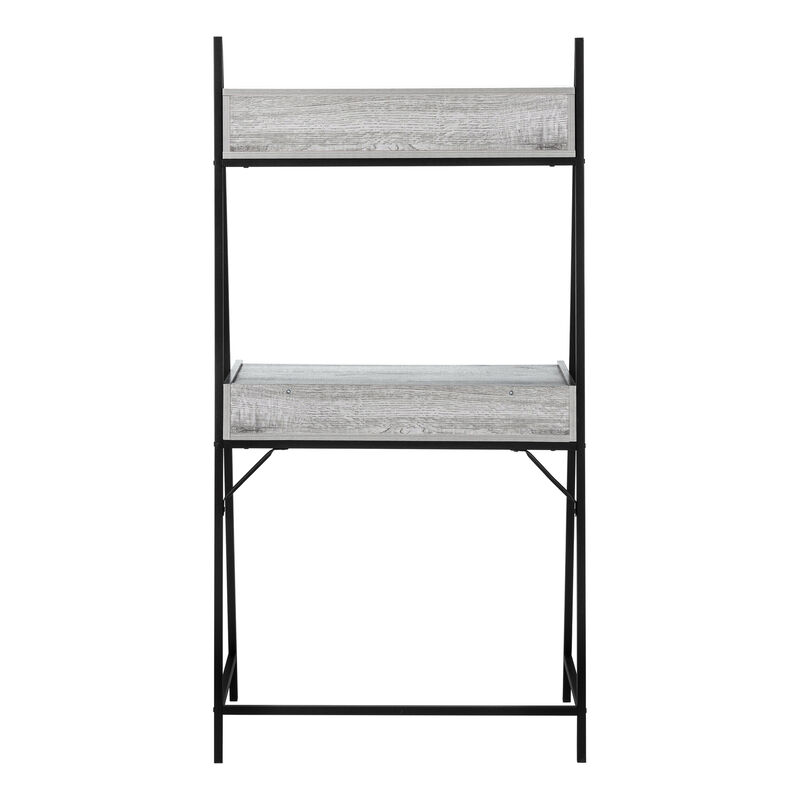 Monarch Specialties I 7331 Computer Desk, Home Office, Laptop, Leaning, Storage Drawers, 32"L, Work, Metal, Laminate, Grey, Black, Contemporary, Modern