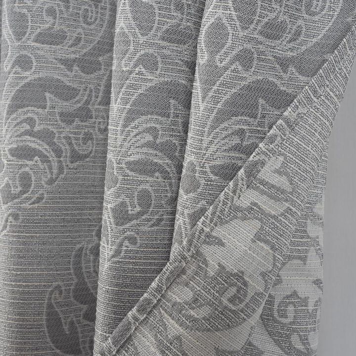 RT Designers Collection Dorian Jacquard Premium Grommet Panel Pair 54" x 84" Silver