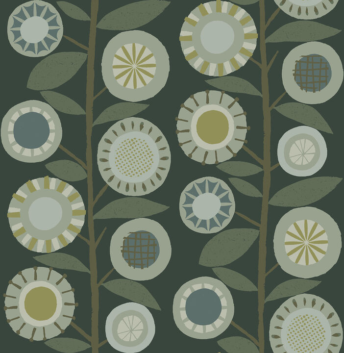 Sisu Evergreen Floral Geometric Wallpaper (Set of 2)