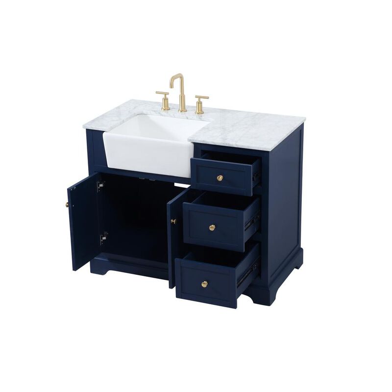 Elegant Kitchen and Bath 42 inch Single bathroom vanity in blue