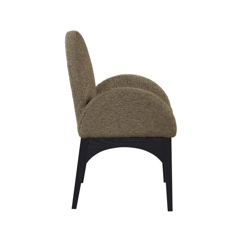Meridian Furniture Waldorf Olive Boucle Fabric Dining Chair