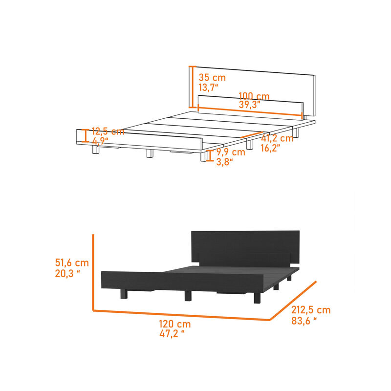 Streamdale Nimmo Twin Bed Frame Black Wengue image number 6