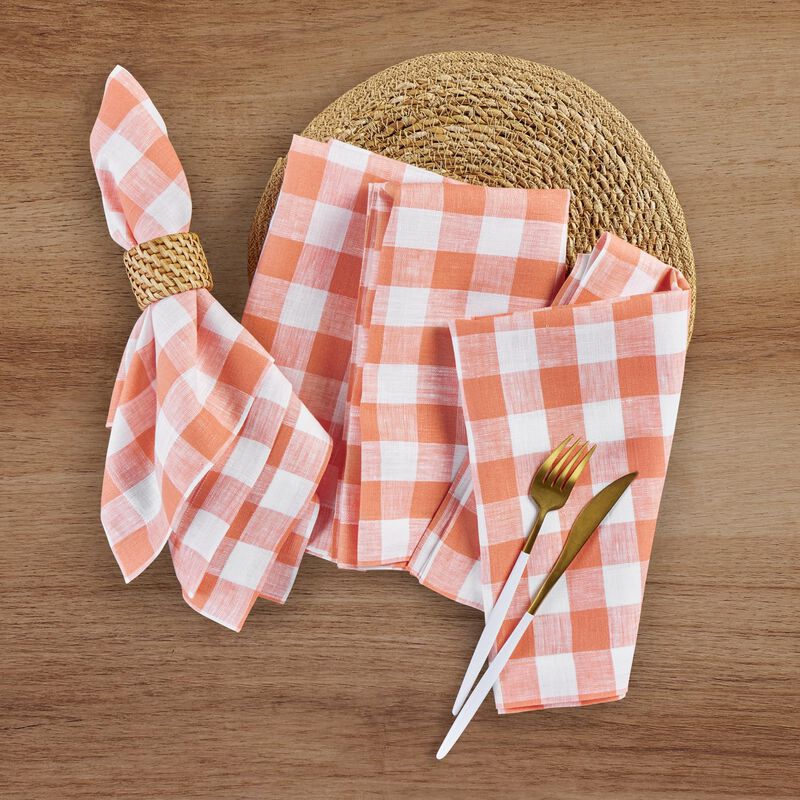 Christmas Linen Dinner Napkins 20 x 20 in Set of 4 - Morgan Check, Solino Home