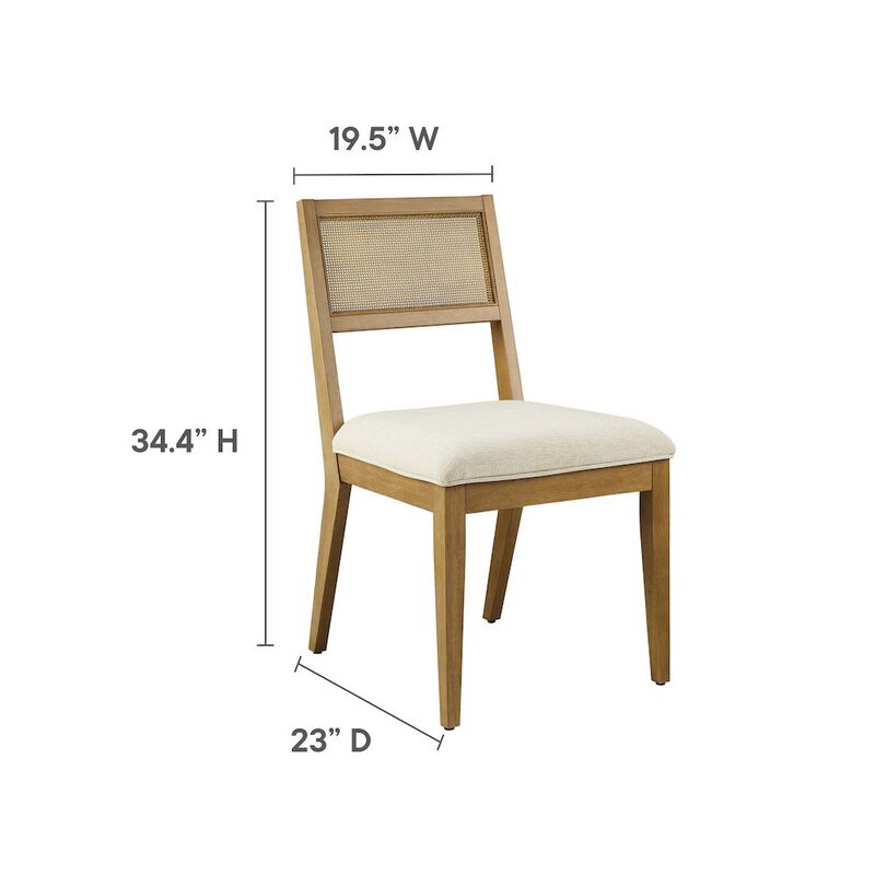 Nimba Faux Rattan Fabric Dining Chairs Set of 2 image number 2