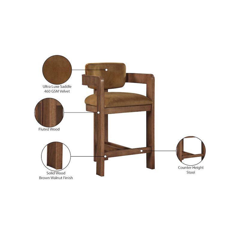 Meridian Furniture Sacha Velvet Stool