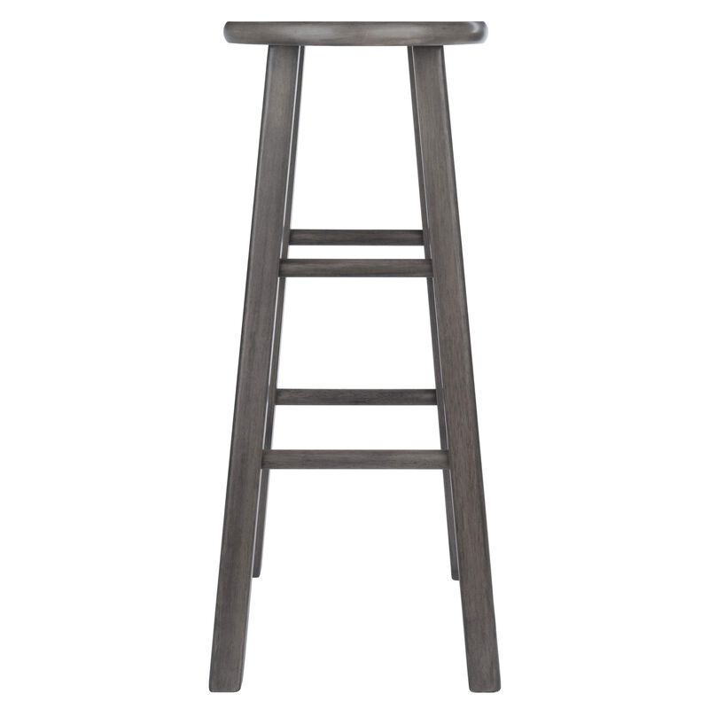 Ergode Wood Ivy Bar Stool - Farmhouse Charm, Weathered Finish, Stable & Comfortable, 220lbs Capacity, Versatile Stand/Side Piece, Rustic Gray