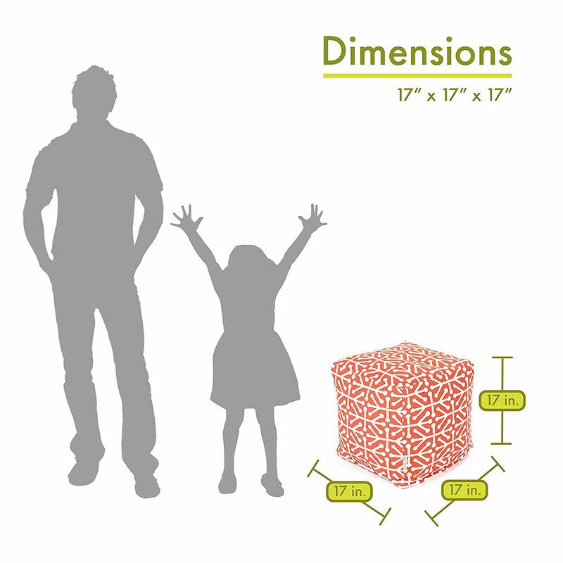 Majestic Home Goods Cube Pouf Aruba Orange