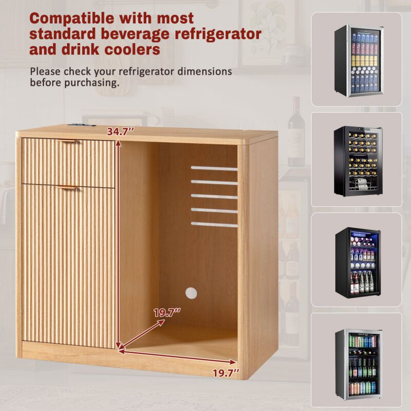 Falfil Mini Fridge Liquor Sideboard Cabinet image number 7