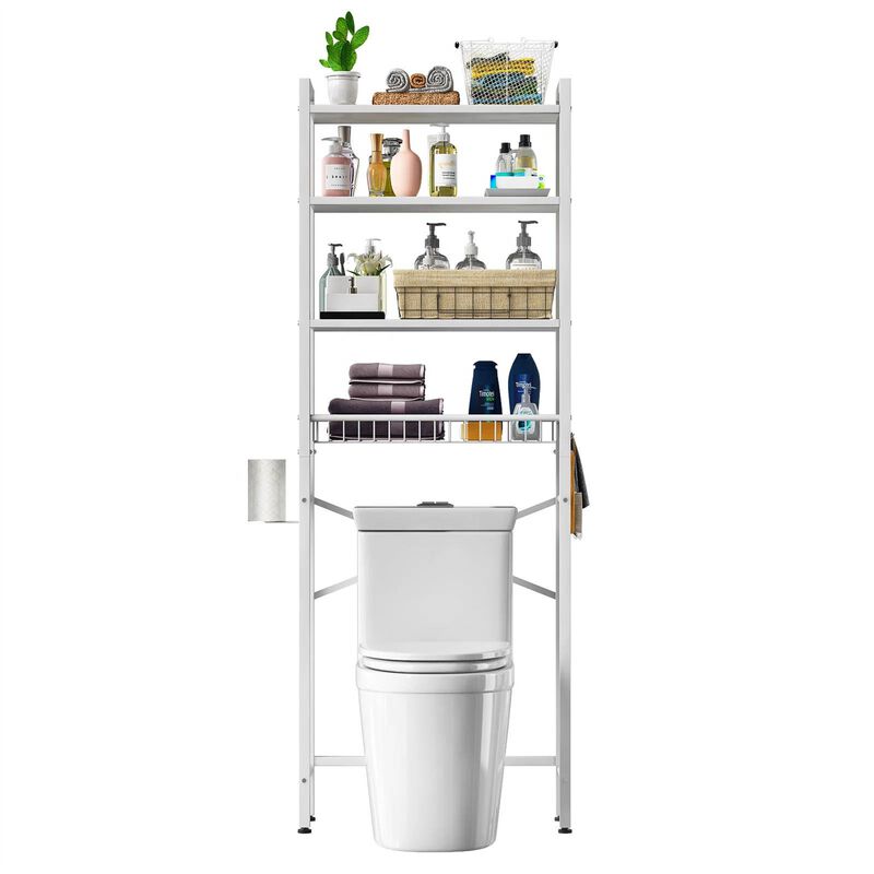 Over-the-Toilet Freestanding Storage Shelf &ndash; Industrial Bathroom Organizer