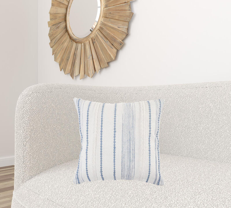 Durable Cotton Zippered Pillow with Striped Pattern &ndash; Cozy Home Accent Cushion image number 4