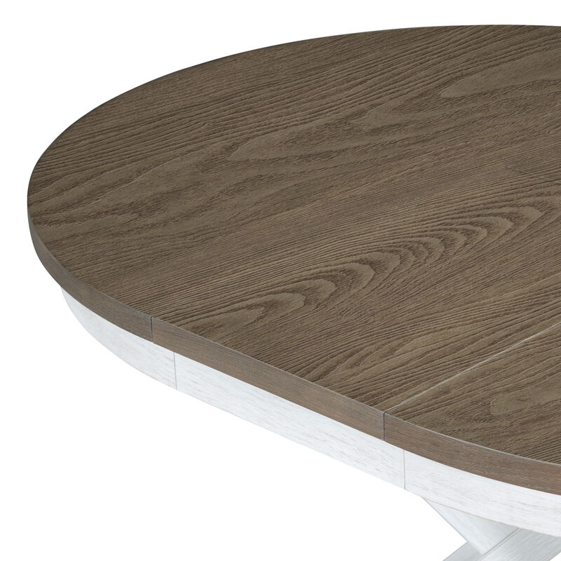 Merax 5-Piece Retro Dining Table Set with 4 Chairs image number 7