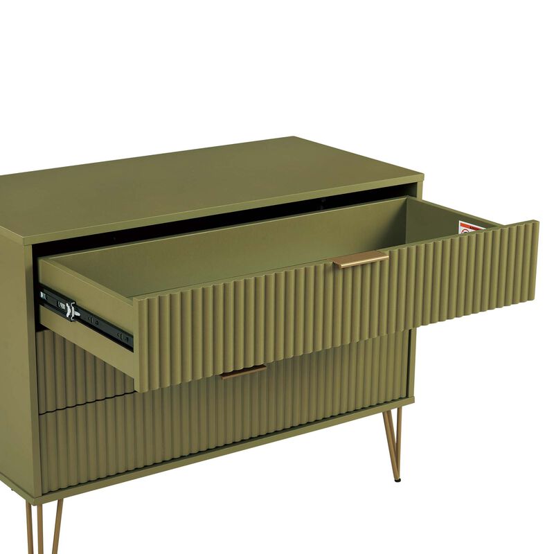 Dumbo Dresser and 2-Drawer Nightstand Set in Green image number 3