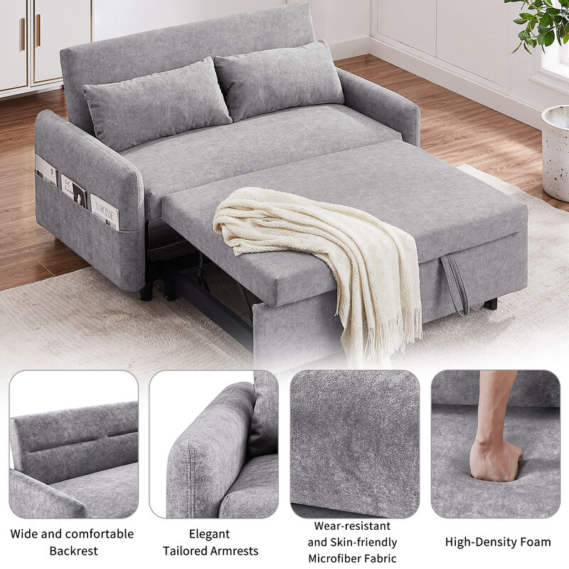 Merax Sleep Sofa Bed Loveseats Sofa Couch with Adjsutable Backrest