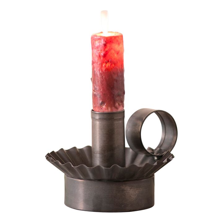 Cottage Chamberstick Candle Holder Kettle Black Metal 35 X 4 X 475 In