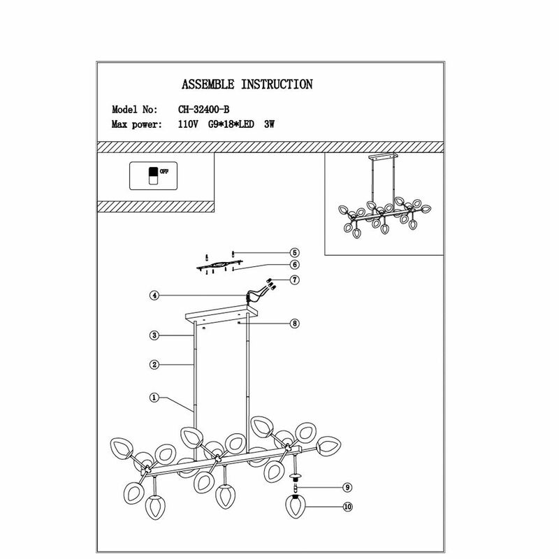 Nodus Chandelier Black Metal 18 Lights