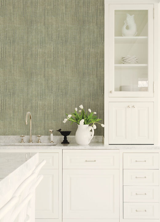 Rattan Green Weave Wallpaper (Set of 2)