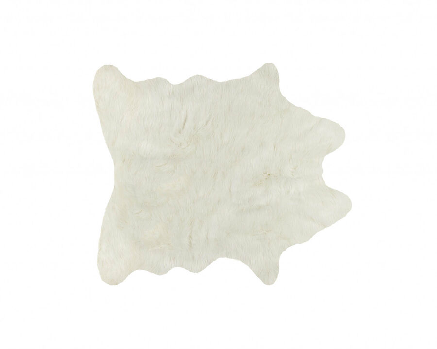 HomeRoots Modern Decorative Faux Cowhide Rug 4.25" x 5" - Off White