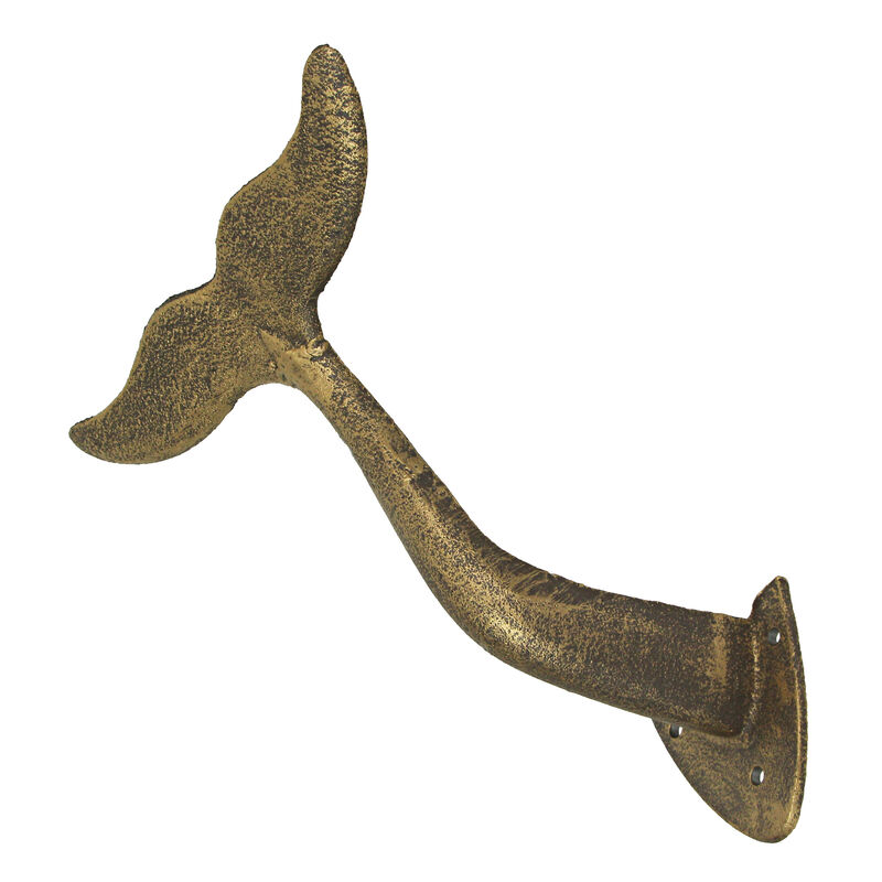 Bronze Finish Cast Iron Whale Tail Decorative Garden Hose Wall Hook Home Storage image number 2
