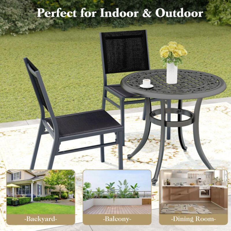 Hivvago Outdoor Dining Chairs with Breathable Seat and Backrest for Backyard Porch Poolside