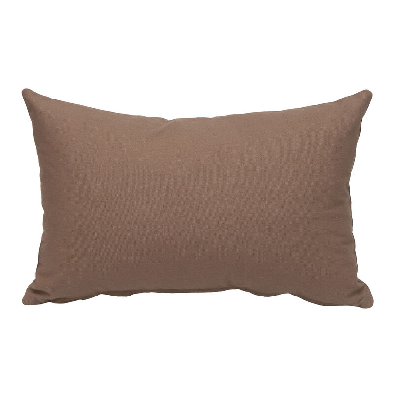 HomeRoots 12" X 18" Brown Cotton Throw Pillow image number 0