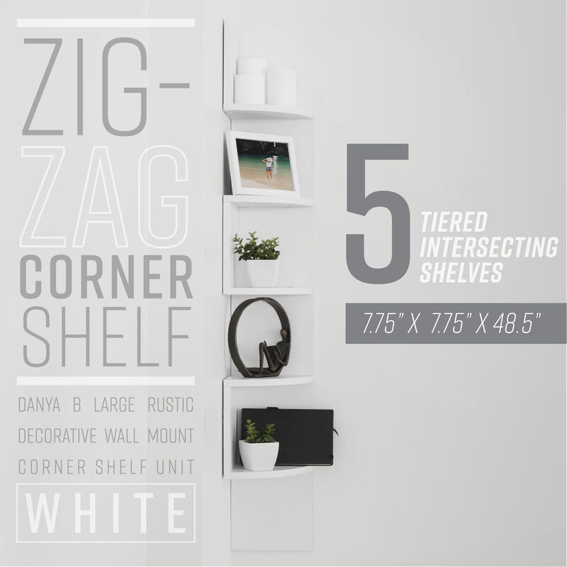 Large Laminated Corner Wall Mount Shelf