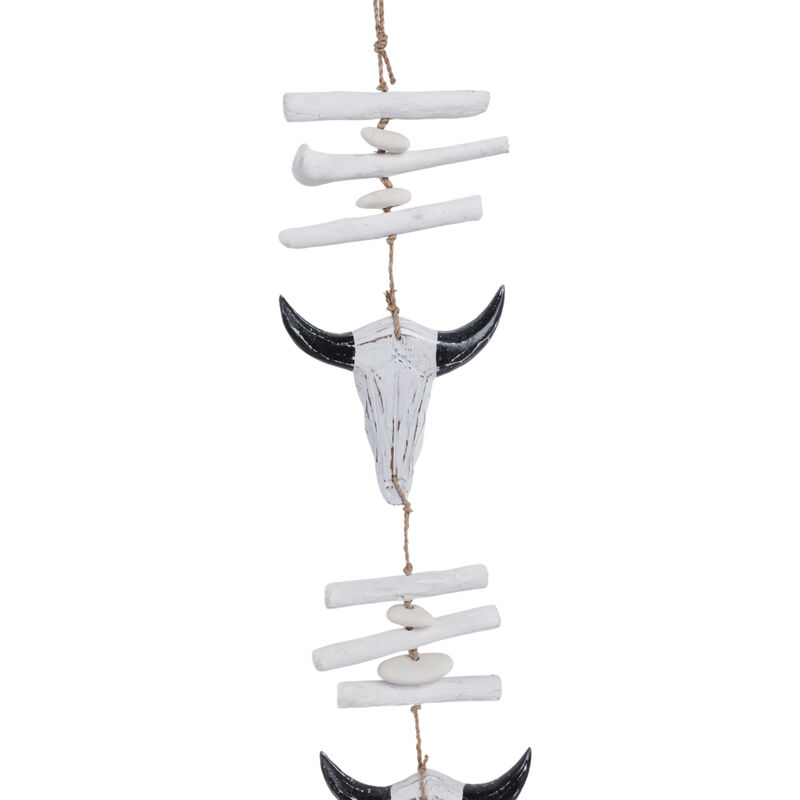 29" Wood Hanging Cow Skulls image number 3