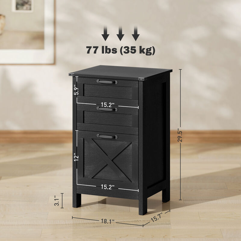 Hivvago Vertical File Cabinet with 3 Drawers for Office Storage image number 2