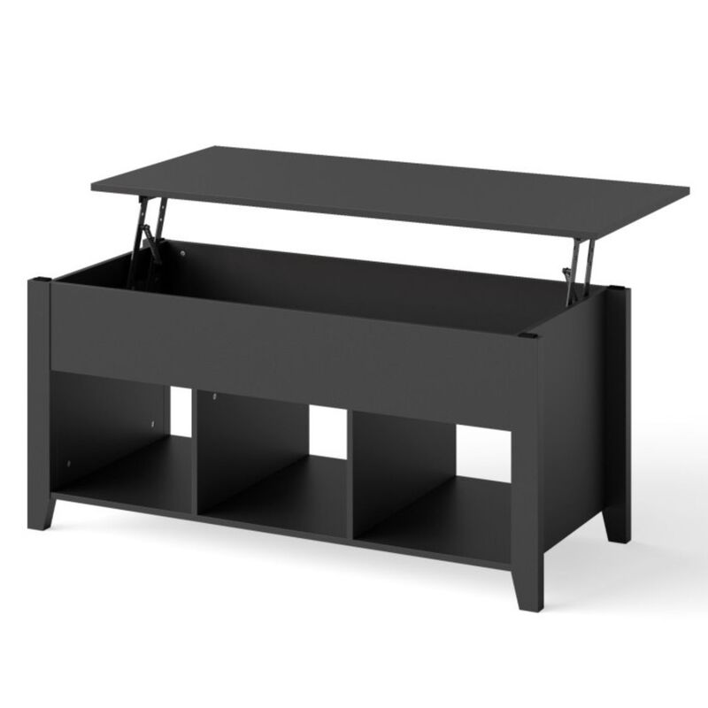 Hivvago Modern Black Wooden Lift Top Coffee Table