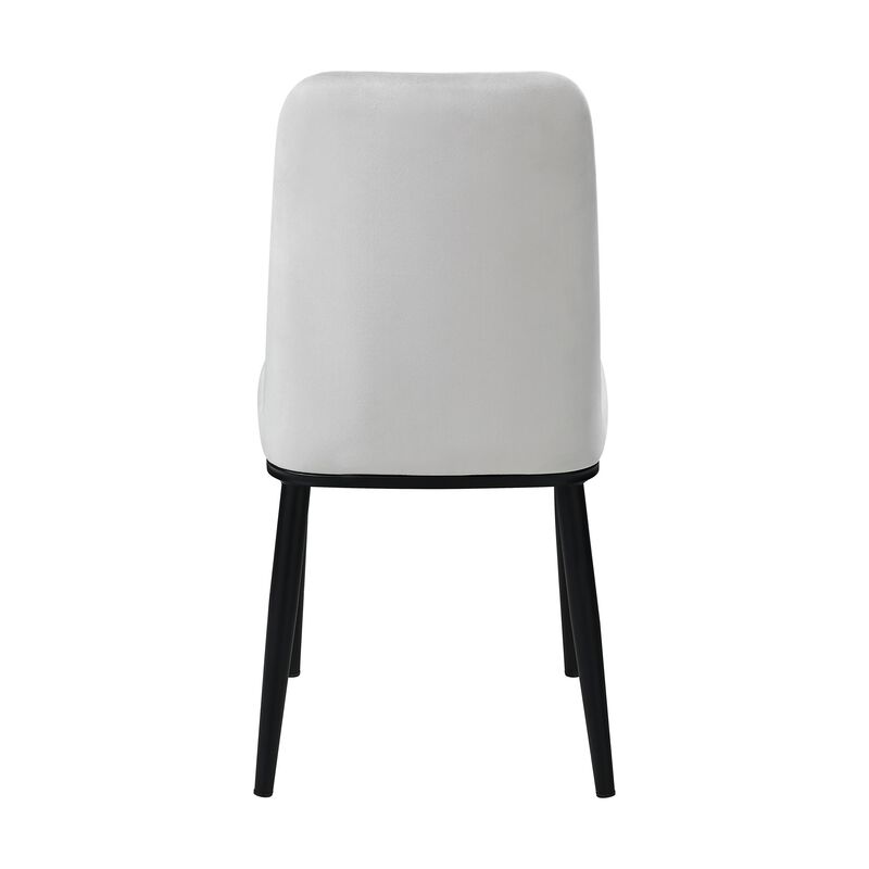 Lane 23 Inch Side Dining Chair, Gray Velvet, Armless, Black Metal, Set of 2 - Benzara image number 2