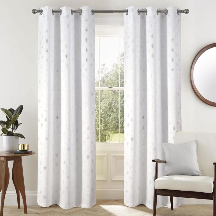 Rt Designers Collection Add Elegance To Your Space With Gatsby Rubber Blackout Grommet Curtain Panel 54" X 90" White