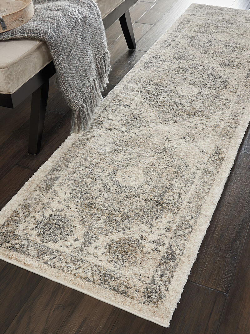 Fusion FSS11 Cream/Gray 2'2" x 7'6" Rug