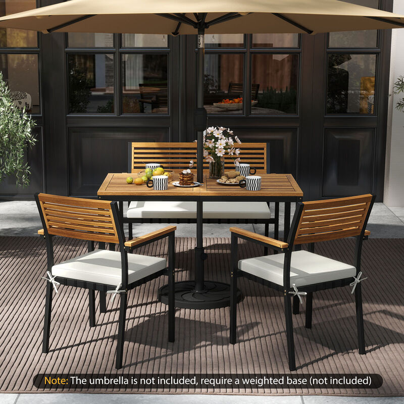 Outdoor Patio Furniture 4 Piece Dining Chair Set image number 6