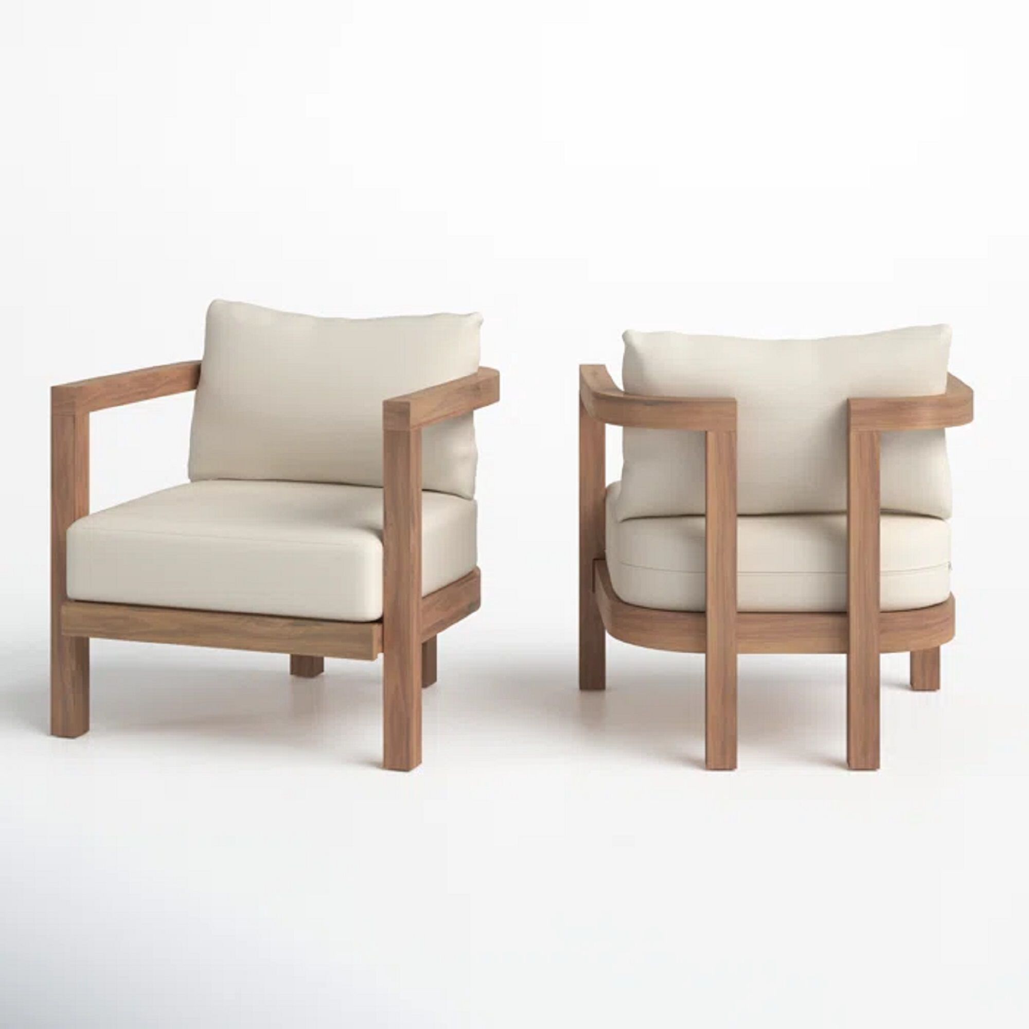 Merax ( SET OF 2 ) Outdoor Acacia Wood Patio Club Chair